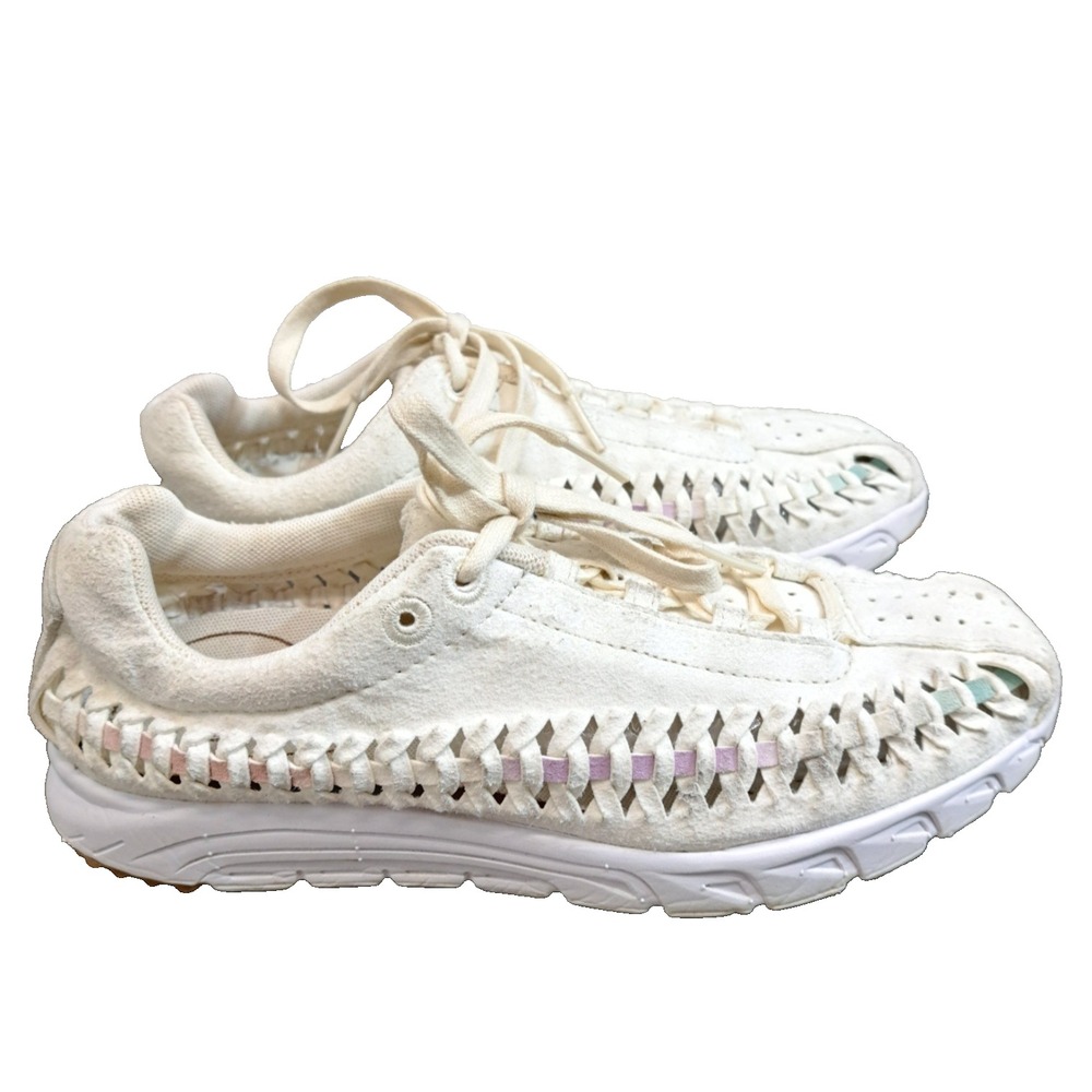 Nike Air Footscape Women 6 Woven Sail White Still Blue Suede Sneakers 833802-101